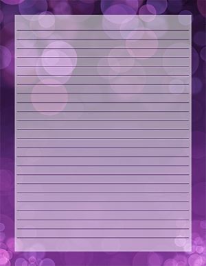 Purple Bokeh Stationery