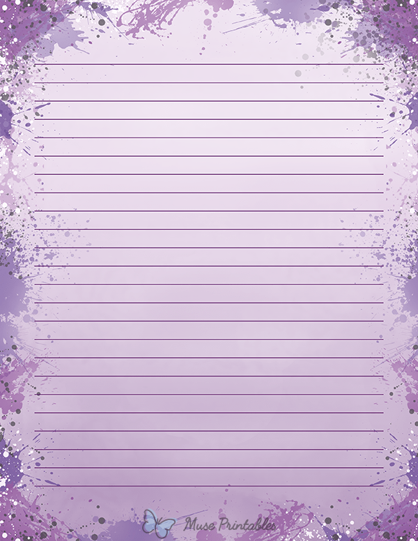 Purple Paint Splatter Stationery