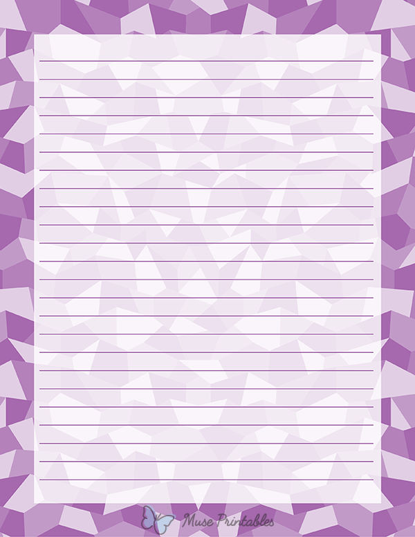 Purple Polygonal Stationery