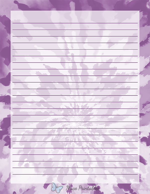 Purple Tie Dye Stationery