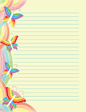 Rainbow Butterfly Stationery
