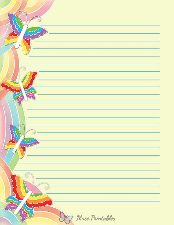 Rainbow Butterfly Stationery