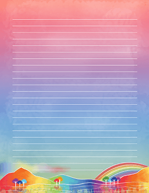 Rainbow Landscape Stationery