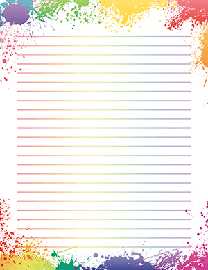Rainbow Paint Splatter Stationery