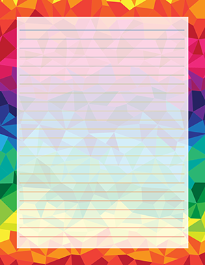 Rainbow Polygonal Stationery