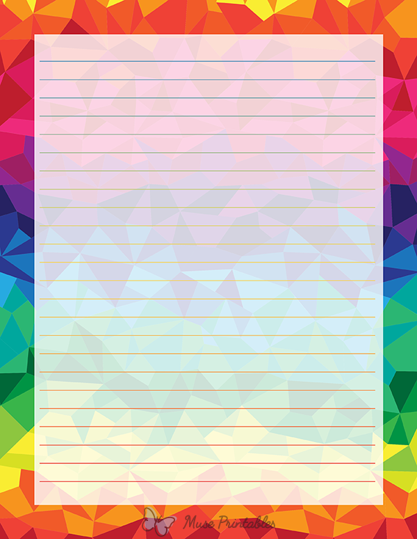 Rainbow Polygonal Stationery