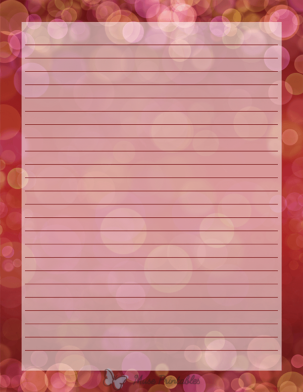 Red Bokeh Stationery