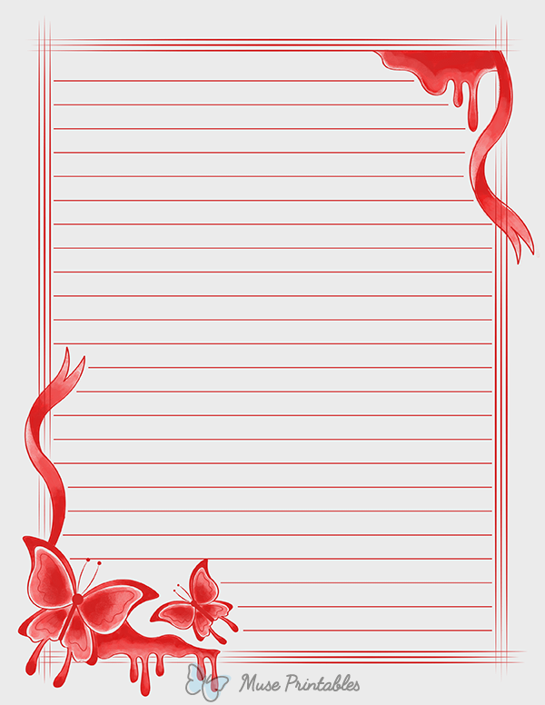 Red Butterfly Stationery