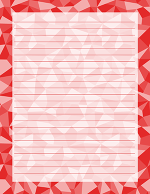 Red Polygonal Stationery