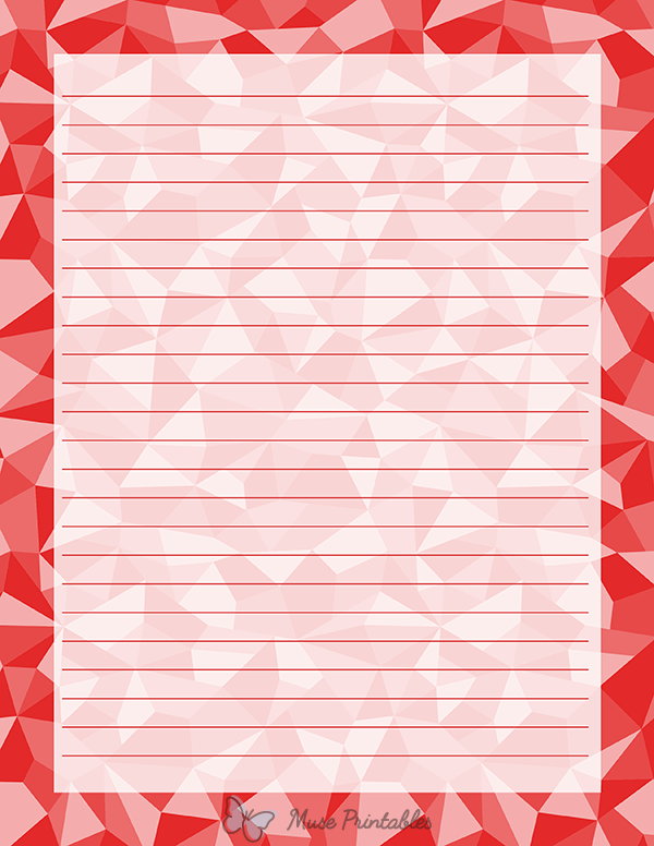 Red Polygonal Stationery