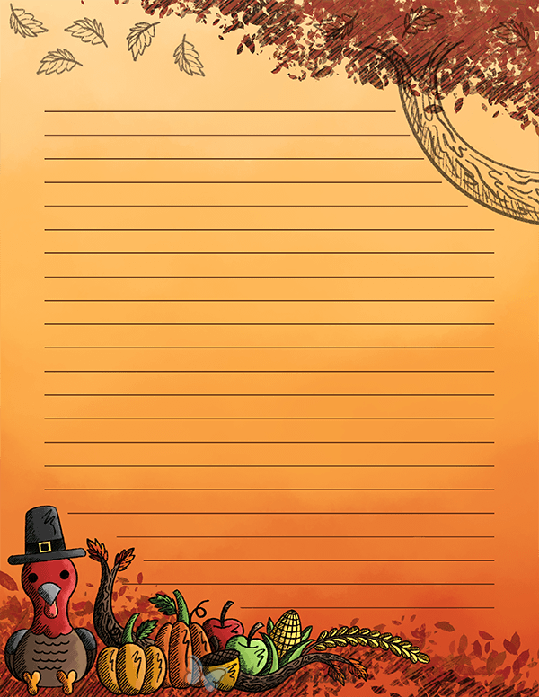 Printable Thanksgiving Doodle Stationery