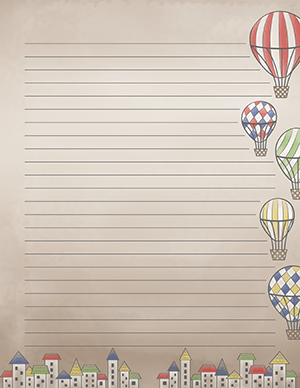 Vintage Hot Air Balloon Stationery