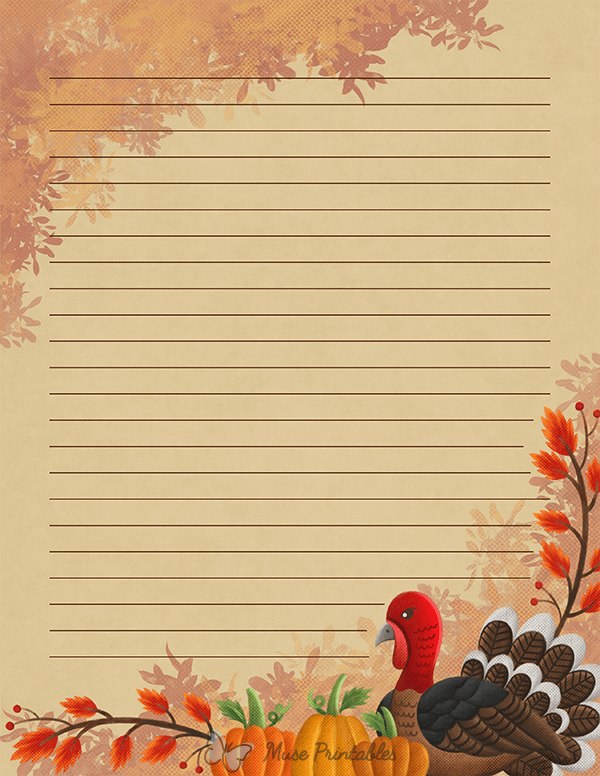 Printable Vintage Thanksgiving Stationery