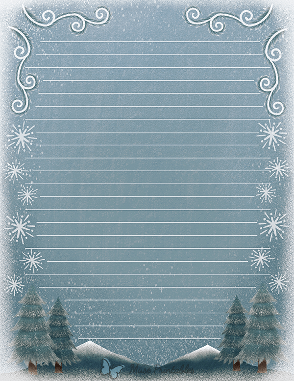 Printable Vintage Winter Stationery