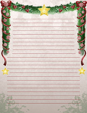 Watercolor Christmas Garland Stationery