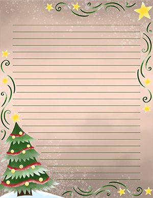 Watercolor Christmas Tree Stationery