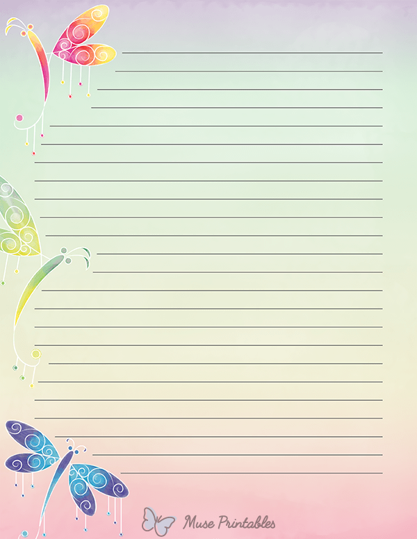 Watercolor Dragonfly Stationery