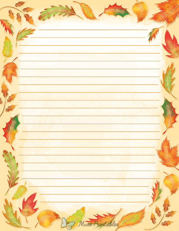 Watercolor Fall Leaves Stationery