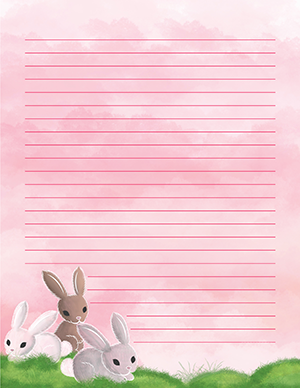 Watercolor Rabbit Stationery