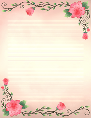 Watercolor Rose Stationery
