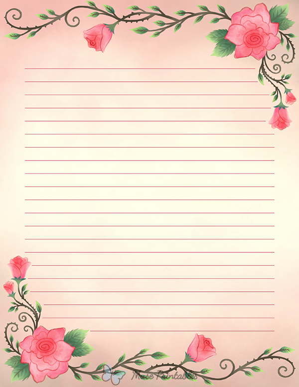 Watercolor Rose Stationery