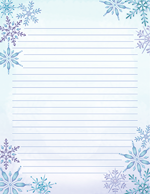 Watercolor Snowflake Stationery
