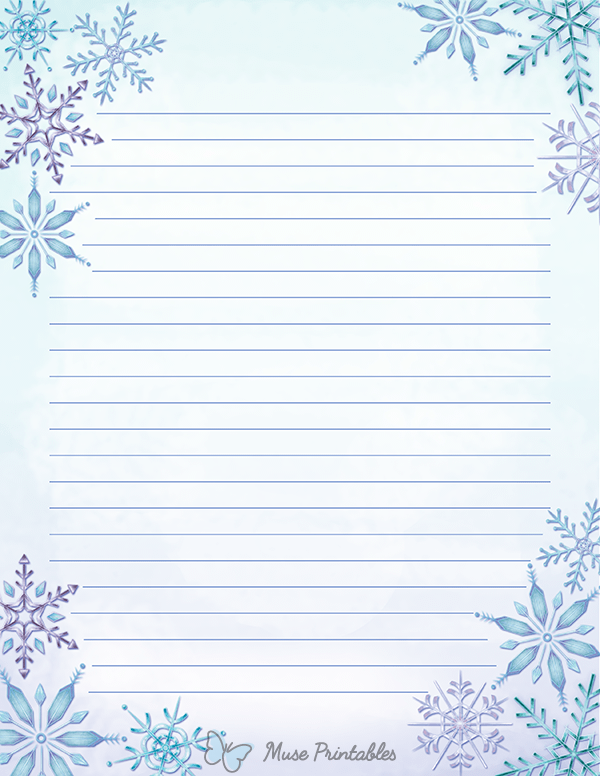 Watercolor Snowflake Stationery