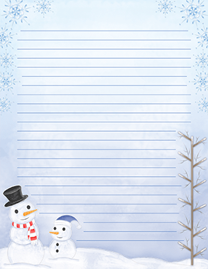 Watercolor Snowman Stationery