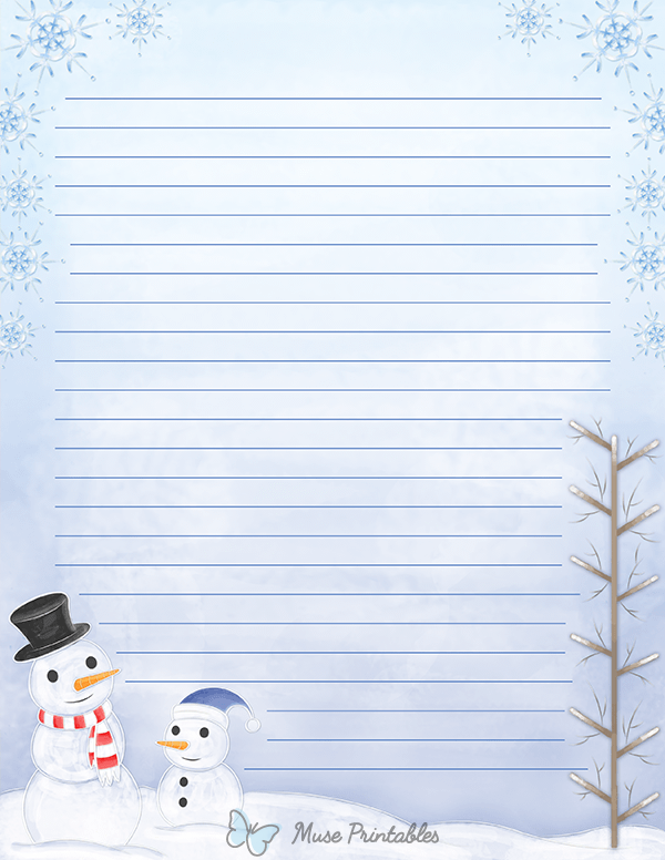 Watercolor Snowman Stationery