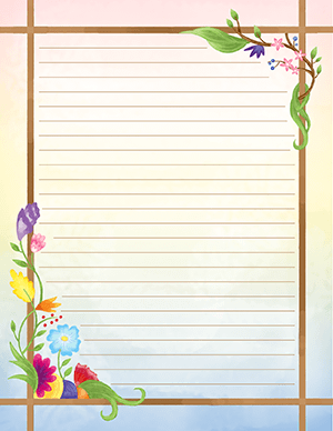 Watercolor Spring Flower Stationery
