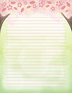 Watercolor Spring Tree Stationery