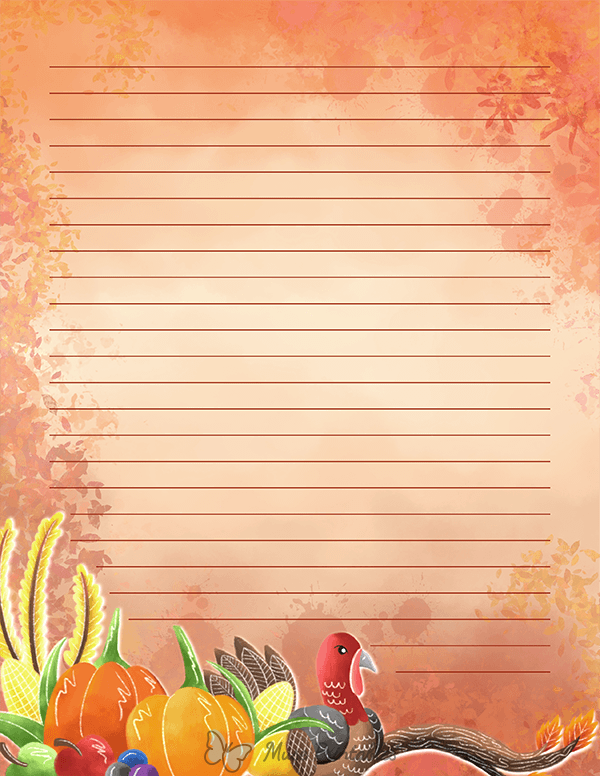 Printable Watercolor Thanksgiving Stationery