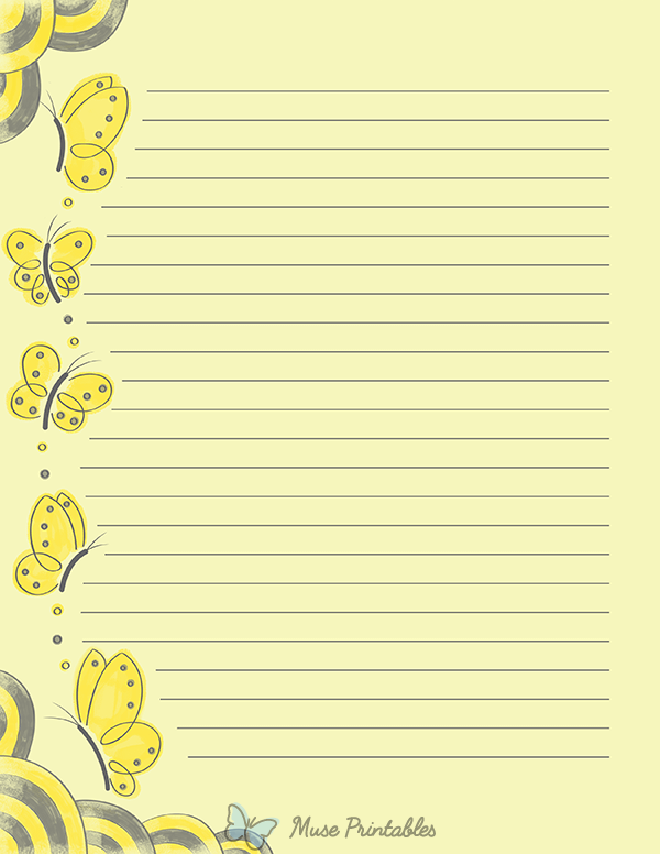 Yellow Butterfly Stationery