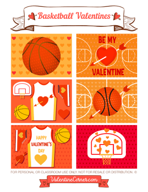 Basketball Valentine's Day Cards