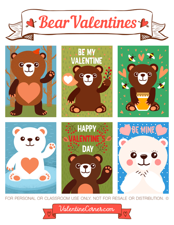 Bear Valentine's Day Cards