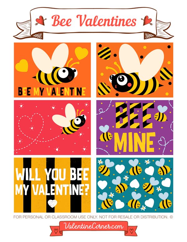 Bee Valentine's Day Cards