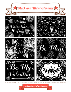 Black and White Valentine's Day Cards