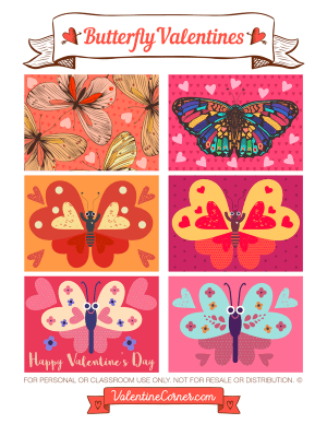Butterfly Valentine's Day Cards
