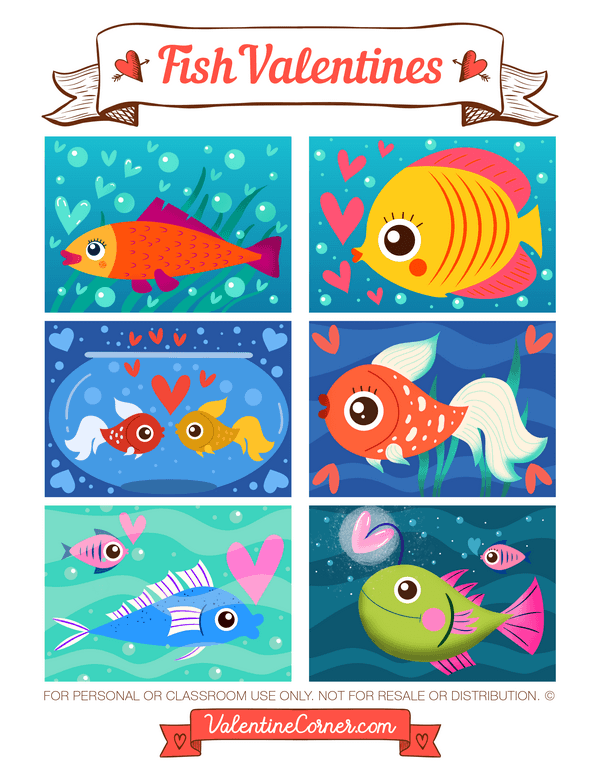 Fish Valentine's Day Cards