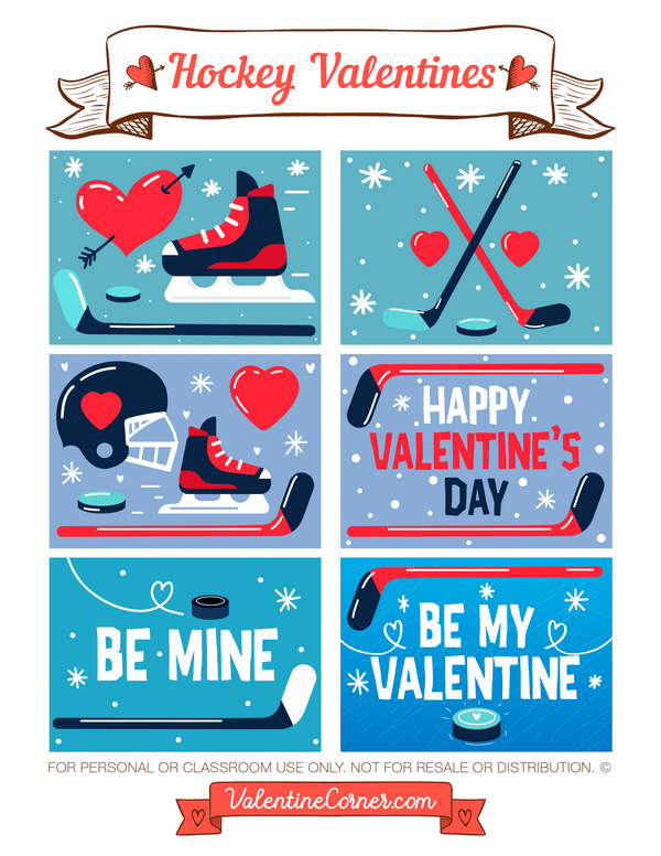 Hockey Valentine's Day Cards