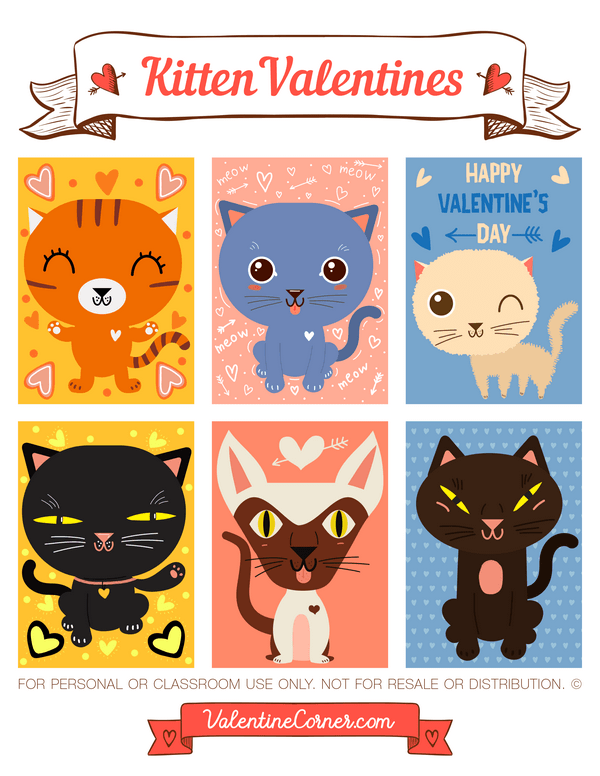 Kitten Valentine's Day Cards