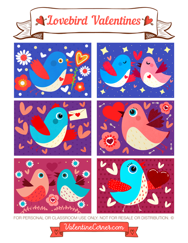 Lovebird Valentine's Day Cards