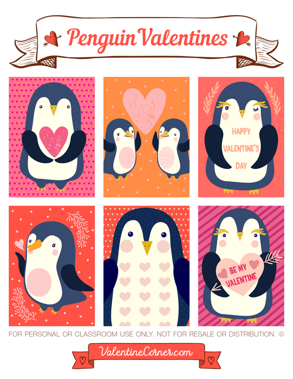 Penguin Valentine's Day Cards