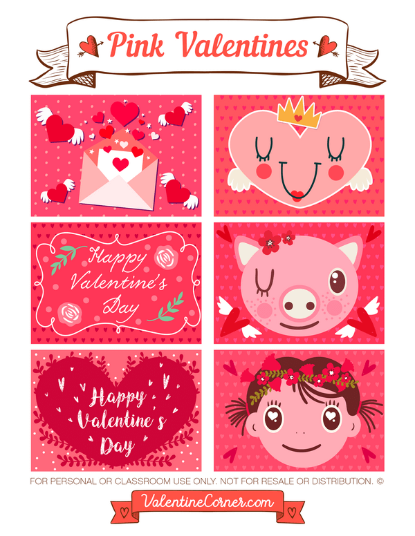 Pink Valentine's Day Cards