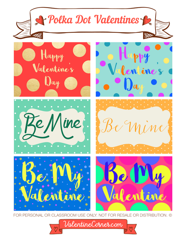 Polka Dot Valentine's Day Cards