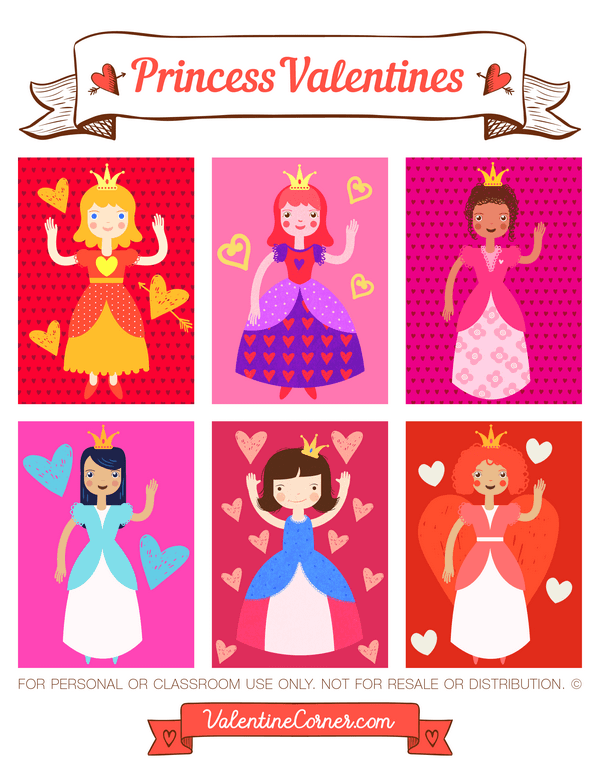 Princess Valentine's Day Cards