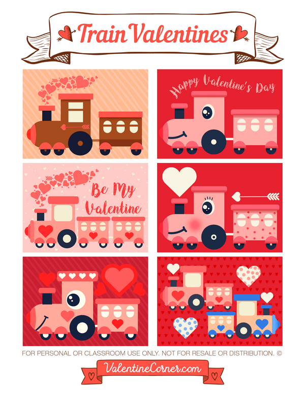 Train Valentine's Day Cards