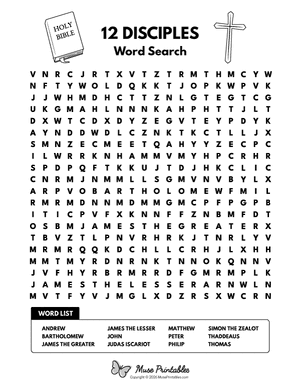 12 Disciples Word Search
