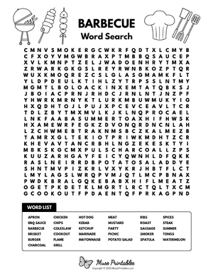Barbecue Word Search