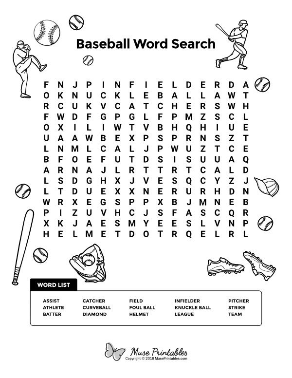 Baseball Word Search Printable Puzzles Baseball Parks Word Search 